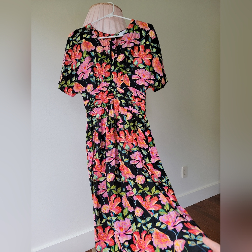& Other Stories Floral Midi Dress Size 6